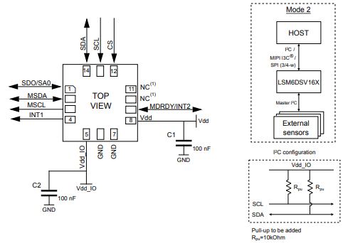 三种模式下的LSM6DSV16X电气连接使用注意事项分析 三种模式下的LSM6DSV16X电气连接使用注意事项分析
