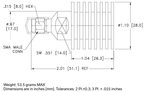 TERM-10W-183S+终端 SMA-M的简述及特性、应用